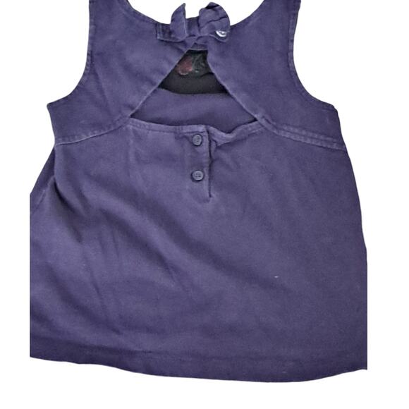 Janie And Jack Navy Sleeveless Embroidered Top Size 4 - Picture 5 of 7